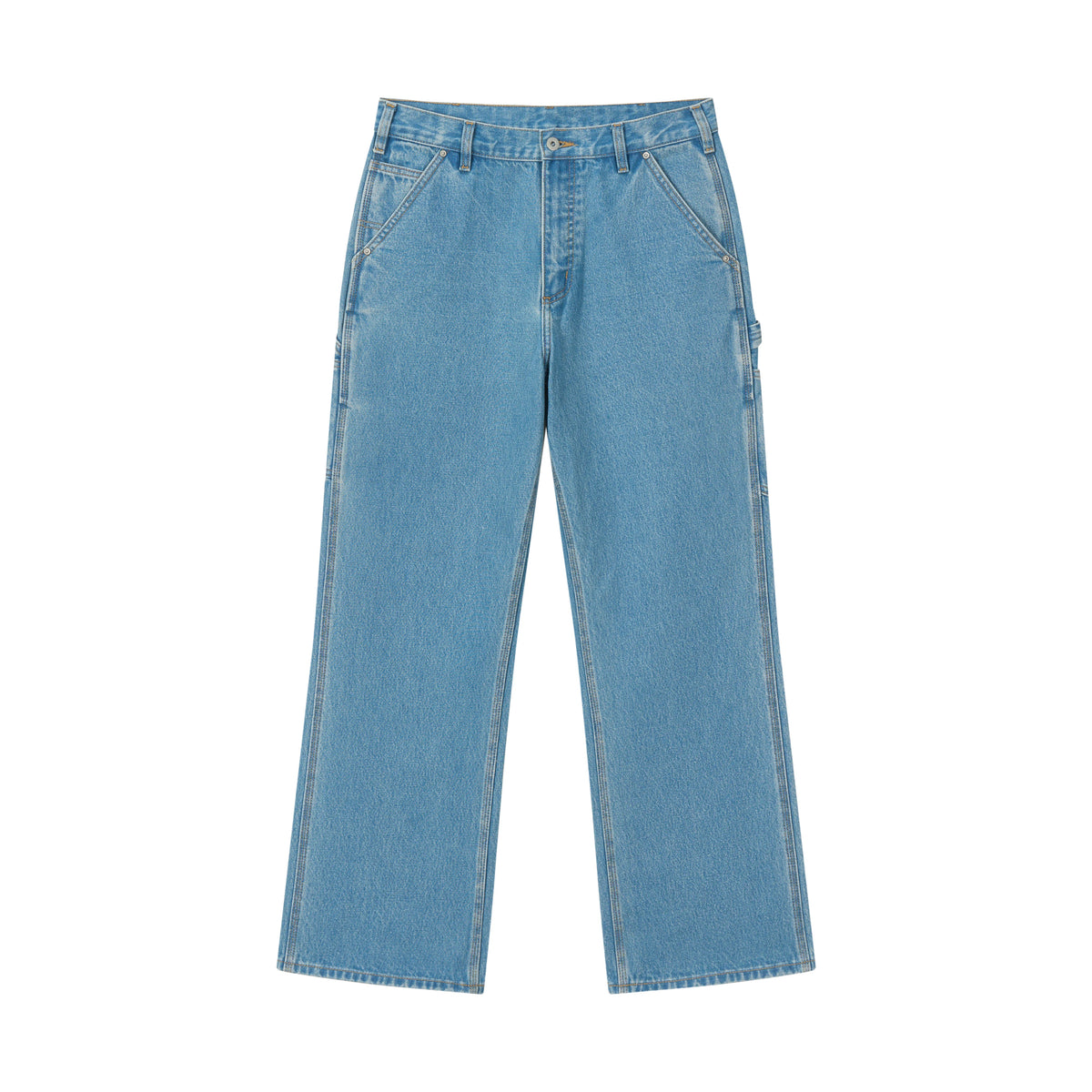 VLABMADE Mid-Wash Single-Knee Work Jeans