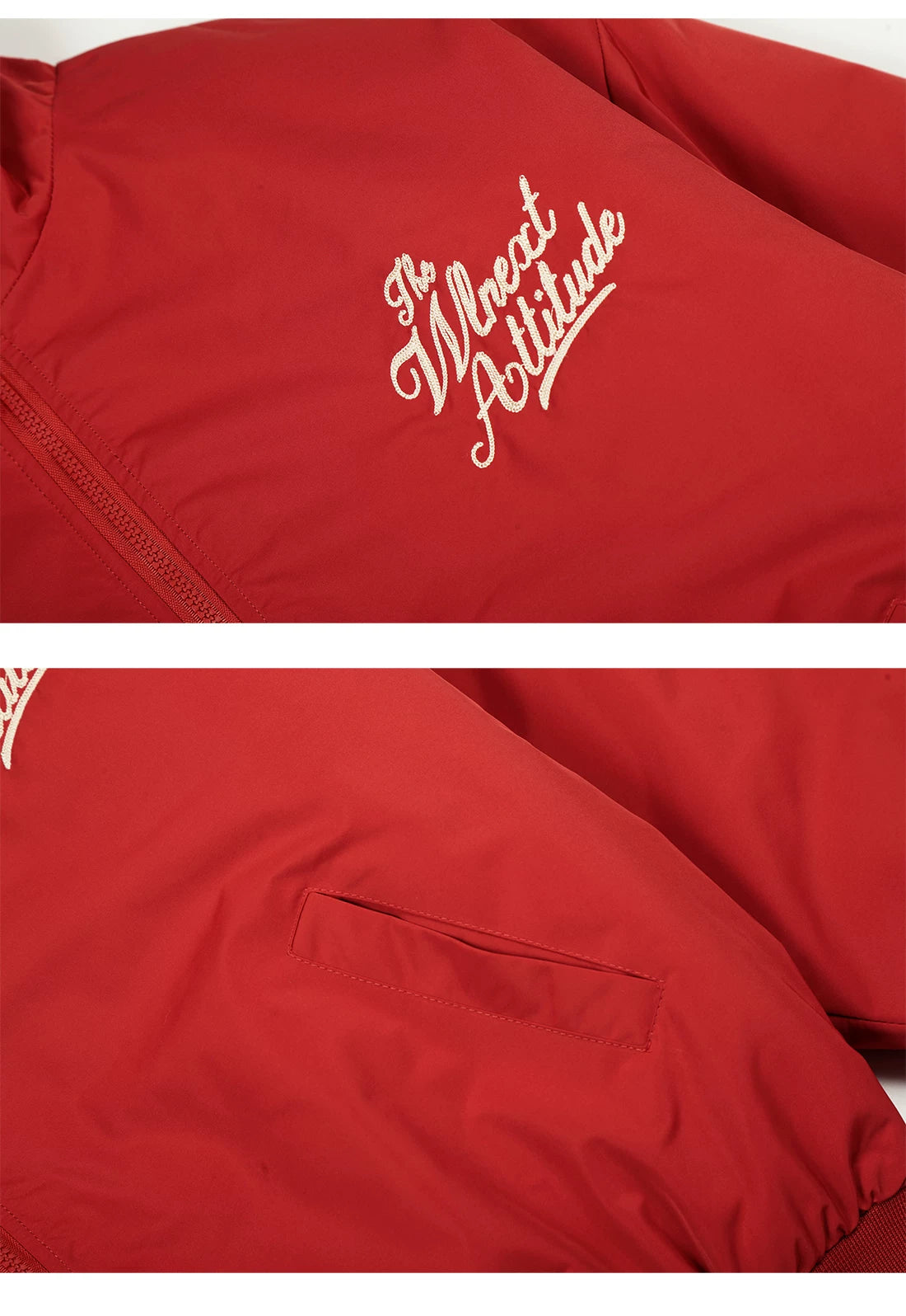 Men’s Red Embroidered Flight Jacket