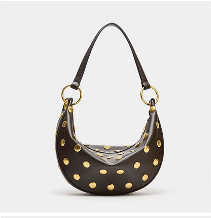 Studded Crescent Shoulder Bag detail