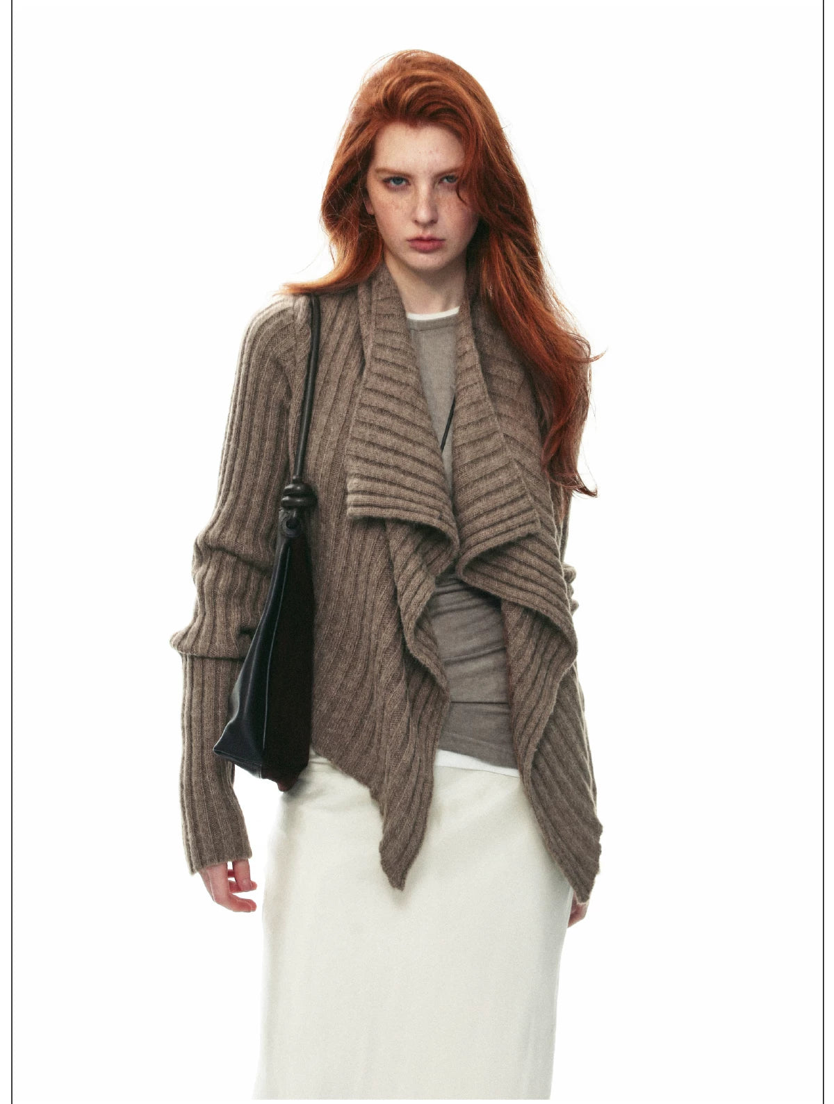 Wool-Alpaca Cable-Knit Cardigan