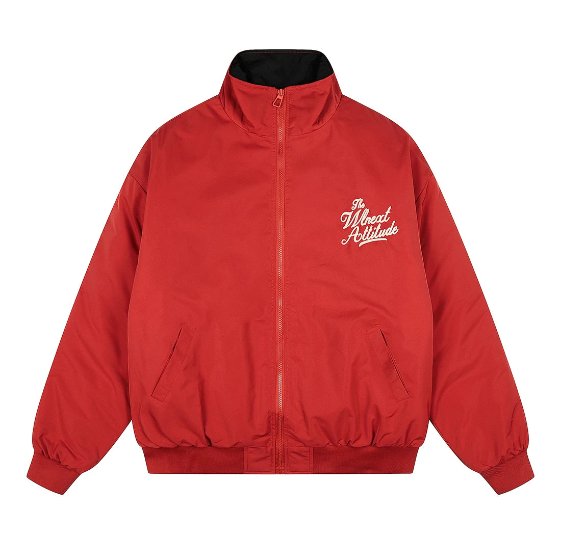 Men’s Red Embroidered Flight Jacket