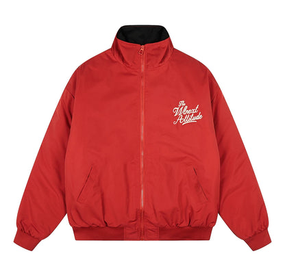 Men’s Red Embroidered Flight Jacket