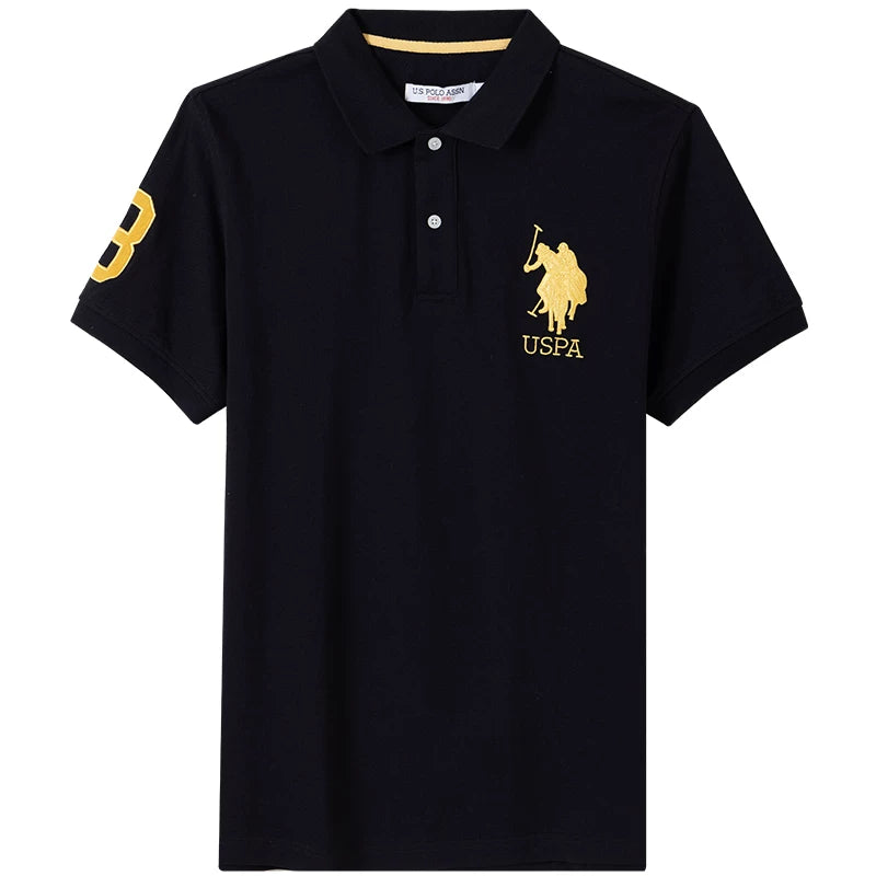 Embroidered Chest Logo Cotton Pique Polo Shirt