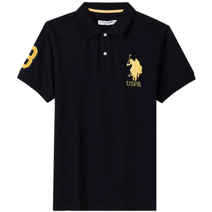 Embroidered Chest Logo Cotton Pique Polo Shirt