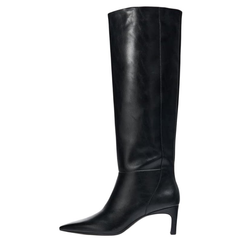 Women's Square Toe Sculptural Heel Knee-High Boots