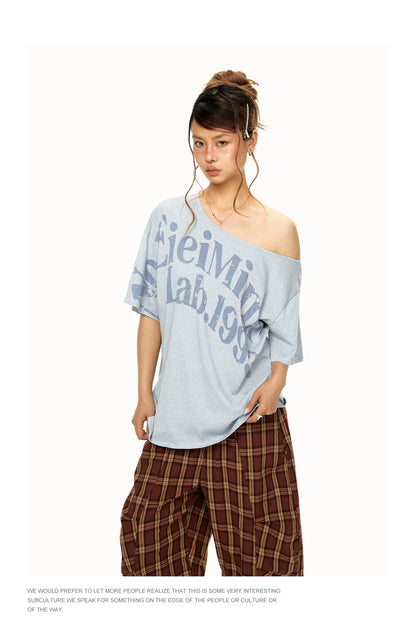 Off Shoulder Graphic T Shirt product view