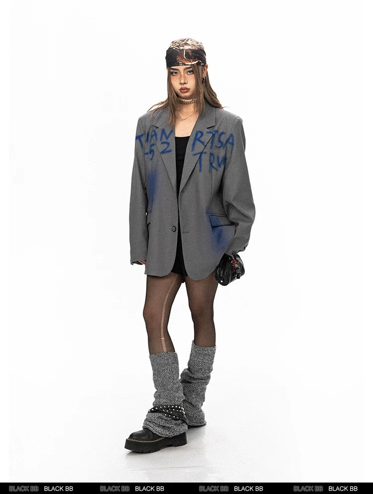 Blue Print Oversized Blazer