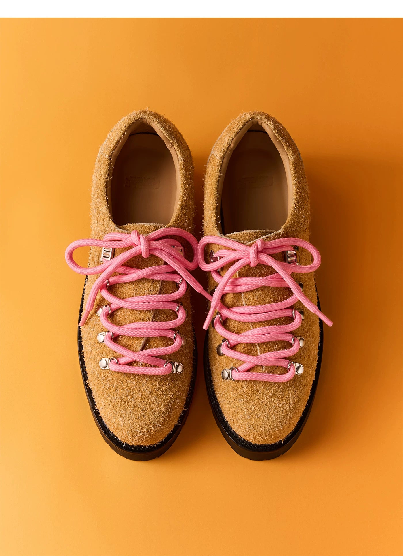 Vintage Leather Hiking Derby Contrast Shoes