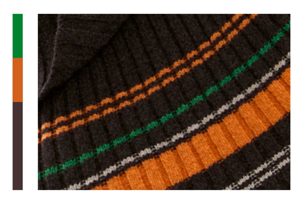Striped Wool Blend Shoulder Cape