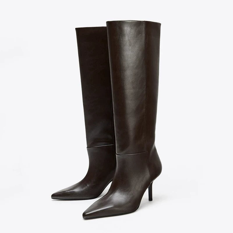 Women's Pointed Toe Stiletto Knee-High Boots