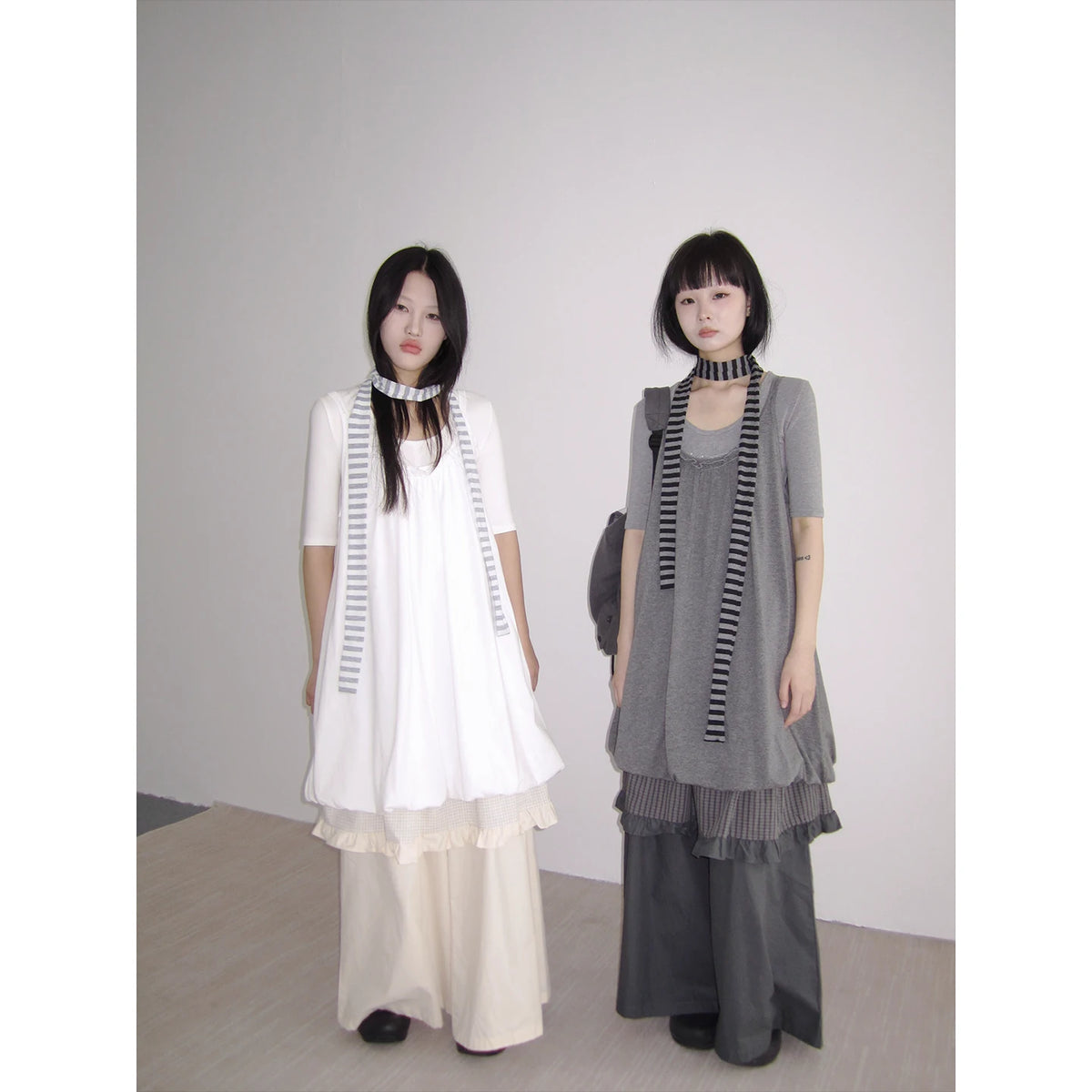 Layered White Slip Midi Dress