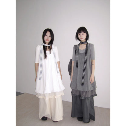 Layered White Slip Midi Dress