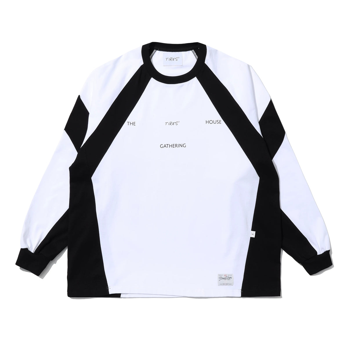 Contrast Raglan Long Sleeve Jersey white and black product view