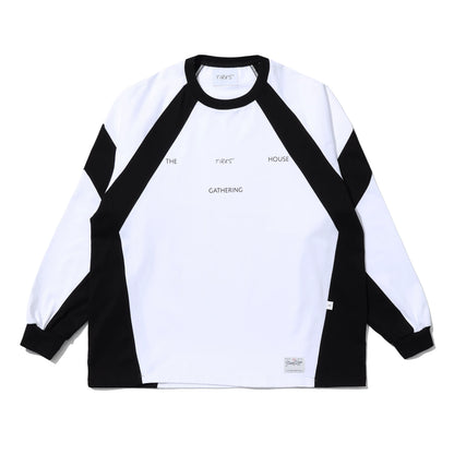 Contrast Raglan Long Sleeve Jersey white and black product view