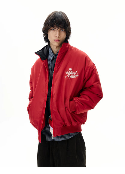 Men’s Red Embroidered Flight Jacket