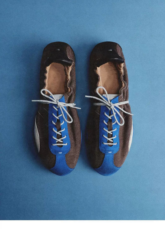Ruched Colorblock Trainer Sneakers