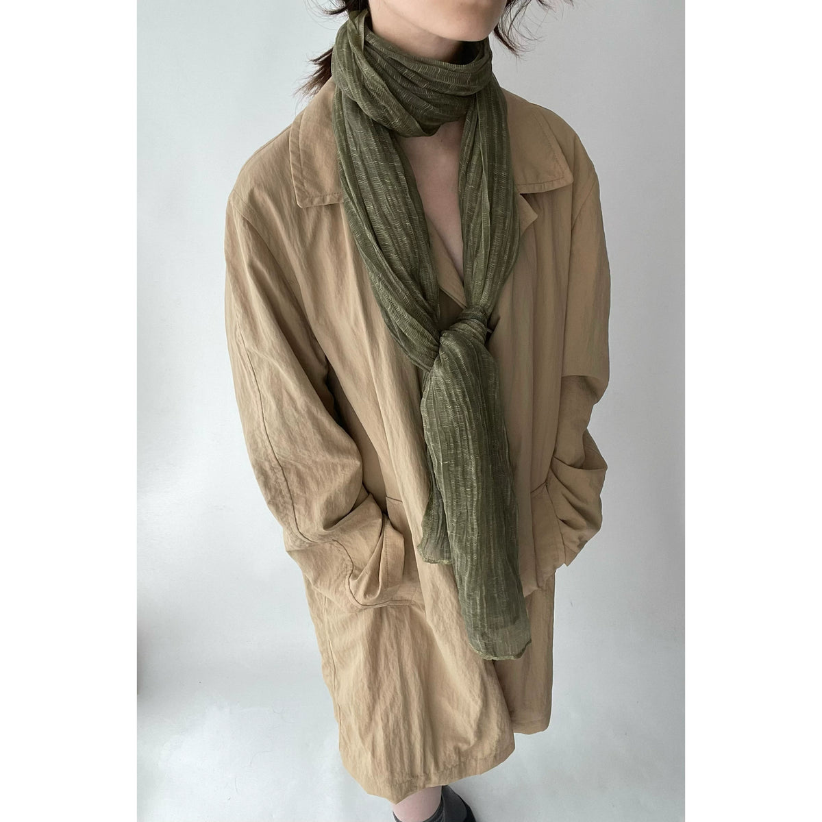 Olive Green Textured Scarf product photo