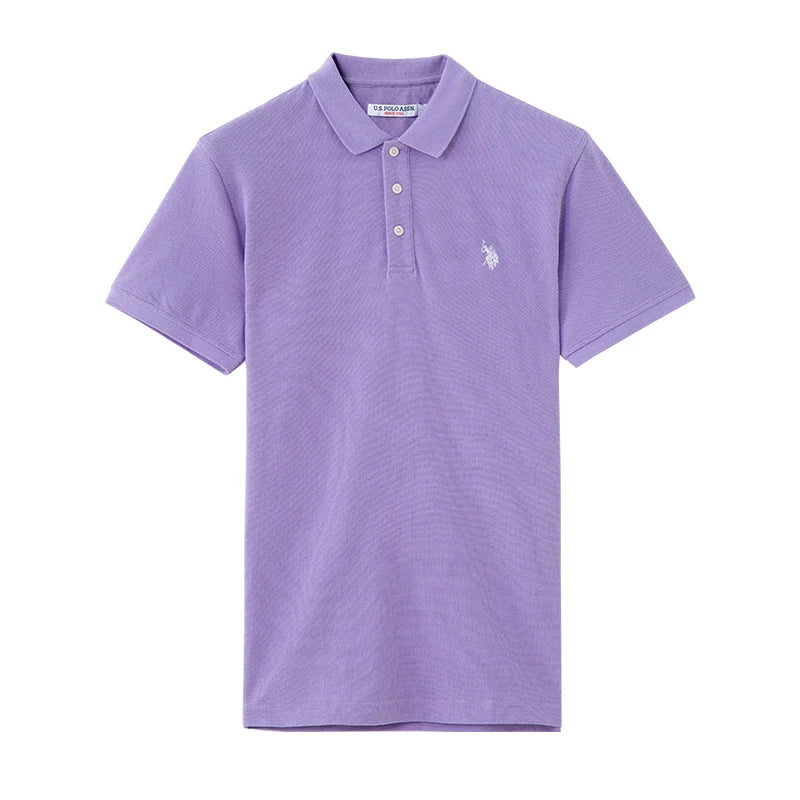 Embroidered Chest Logo Cotton Pique Polo Shirt