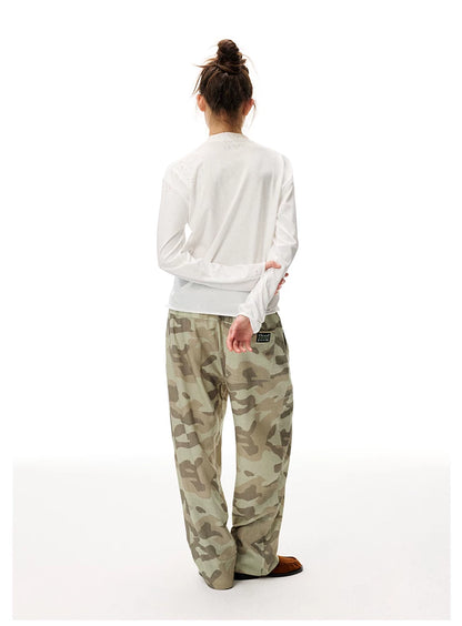 Camouflage Print Straight Leg Pants