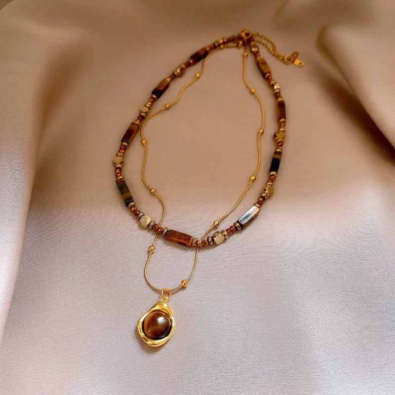 Vintage Tiger Eye Bracelet & Ring Set