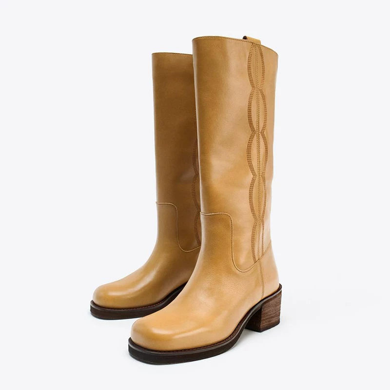 Women's Embroidered Western Knee-High Boots
