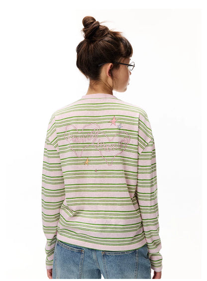 Striped Graphic Long Sleeve T-Shirt