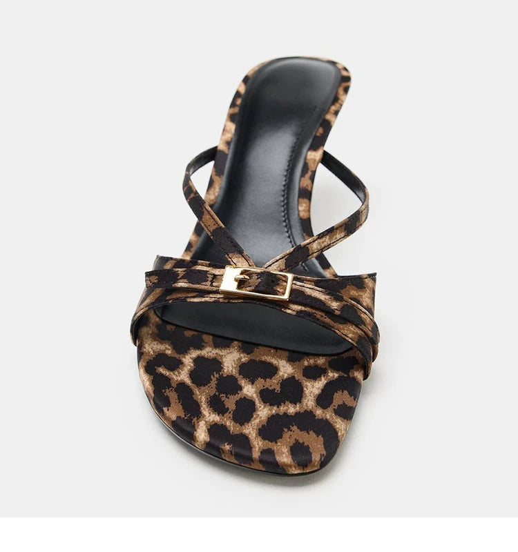Women's High-Heel Single Strap Mule Sandals