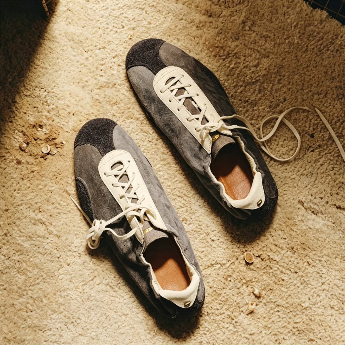 Grey Moss Mismatched Ballet Trainer Sneakers