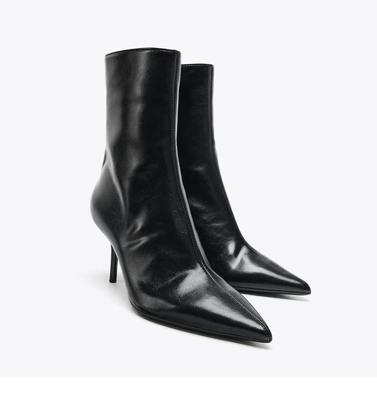 Women's Textured Pointed Toe Stiletto Ankle Boots