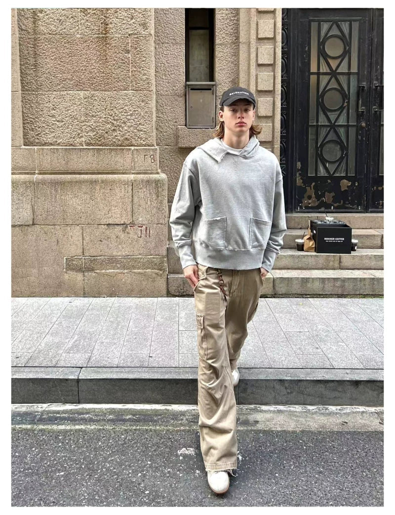 VLABMADE Distressed Wide-Leg Parachute Pants