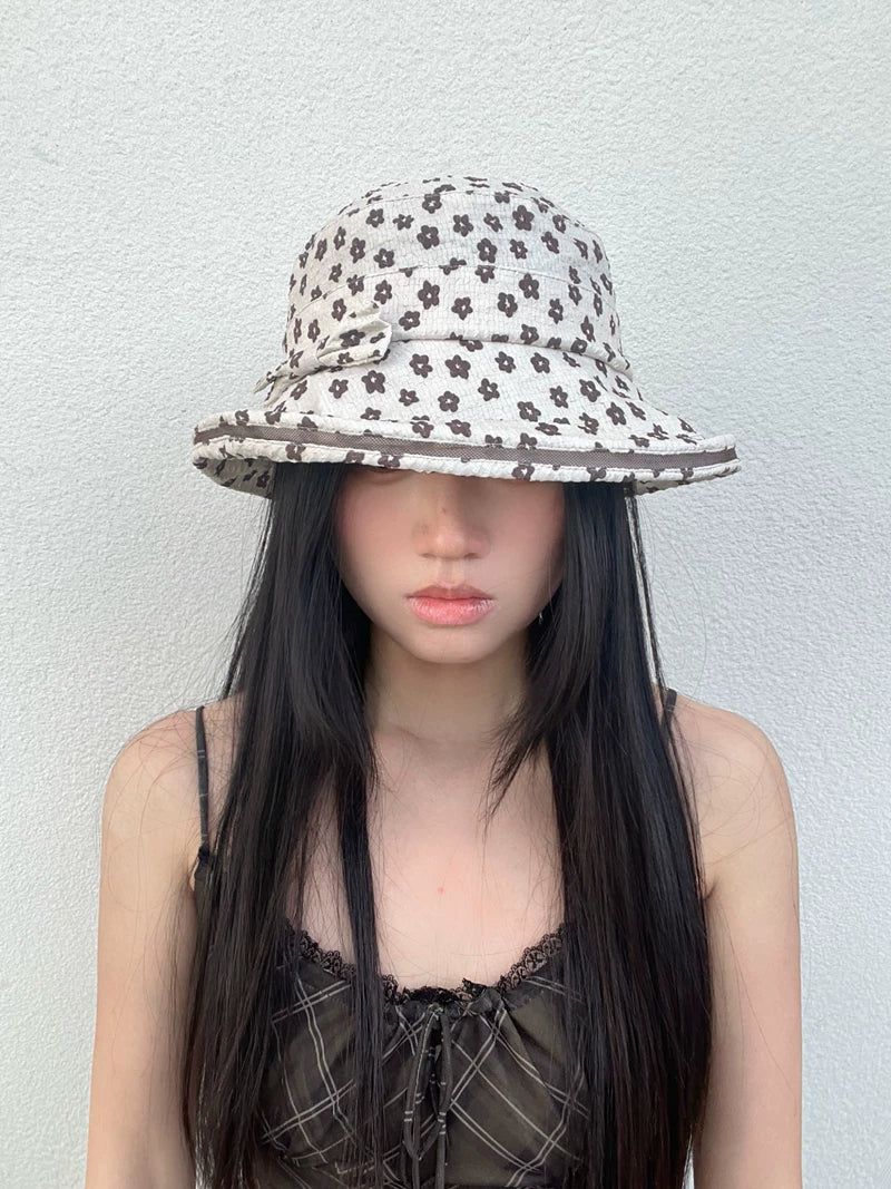 Women’s Floral Bucket Hat, Breathable Sun Protection Wide Brim Sun Hat for Summer Outdoor Travel
