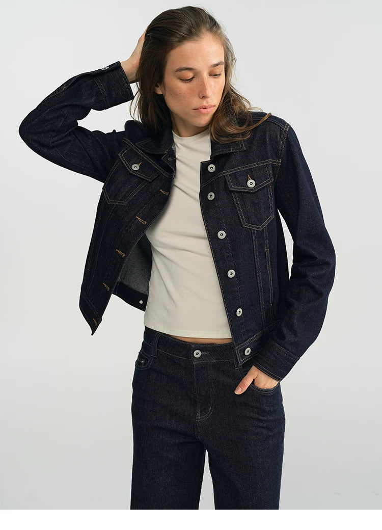 Cropped Vintage Denim Jacket - 360 view 11
