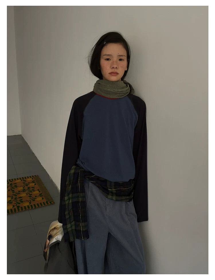 Colorblock-Raglan-Langarmshirt