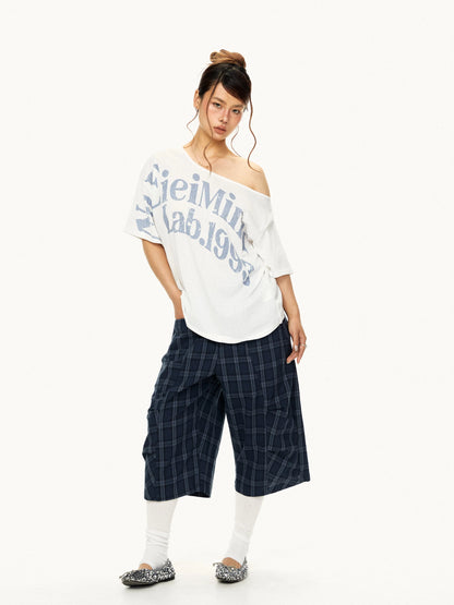 Off Shoulder Graphic T Shirt product view