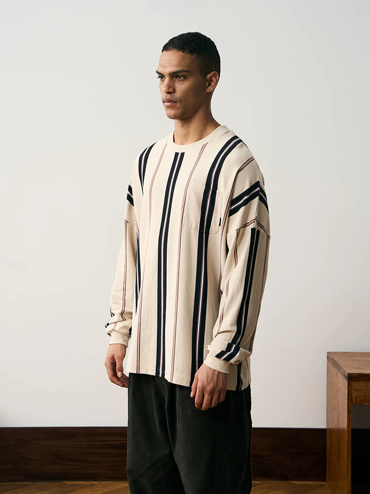 Striped Relaxed Long Sleeve Shirt product view