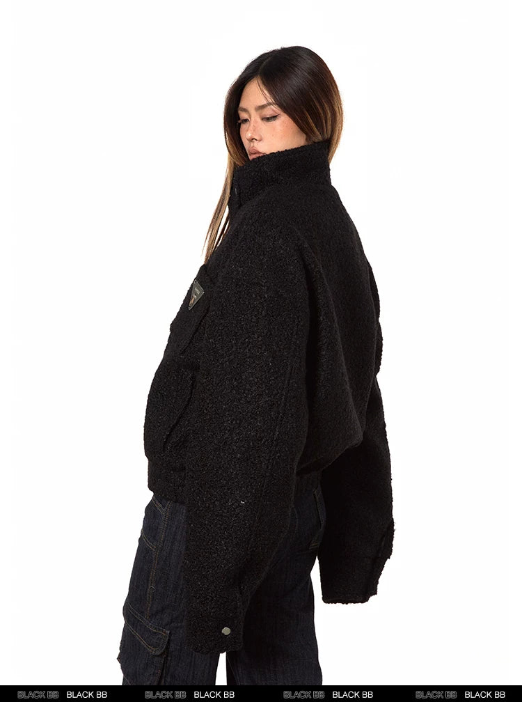 Cropped Stand Collar Padded Jacket