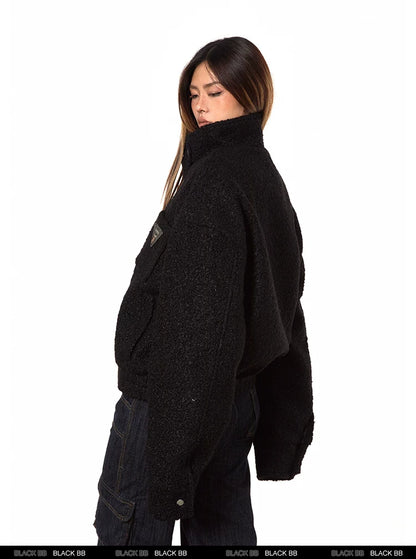 Cropped Stand Collar Padded Jacket