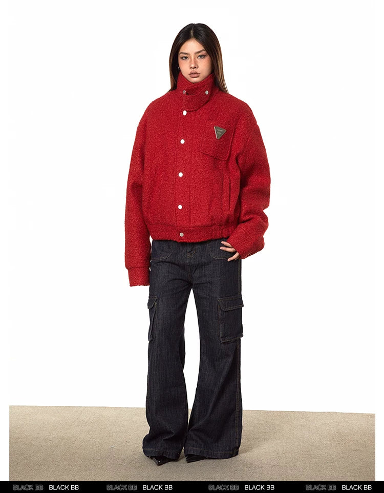 Cropped Stand Collar Padded Jacket