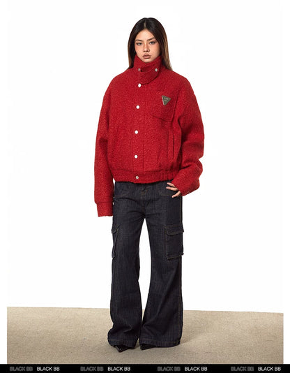 Cropped Stand Collar Padded Jacket