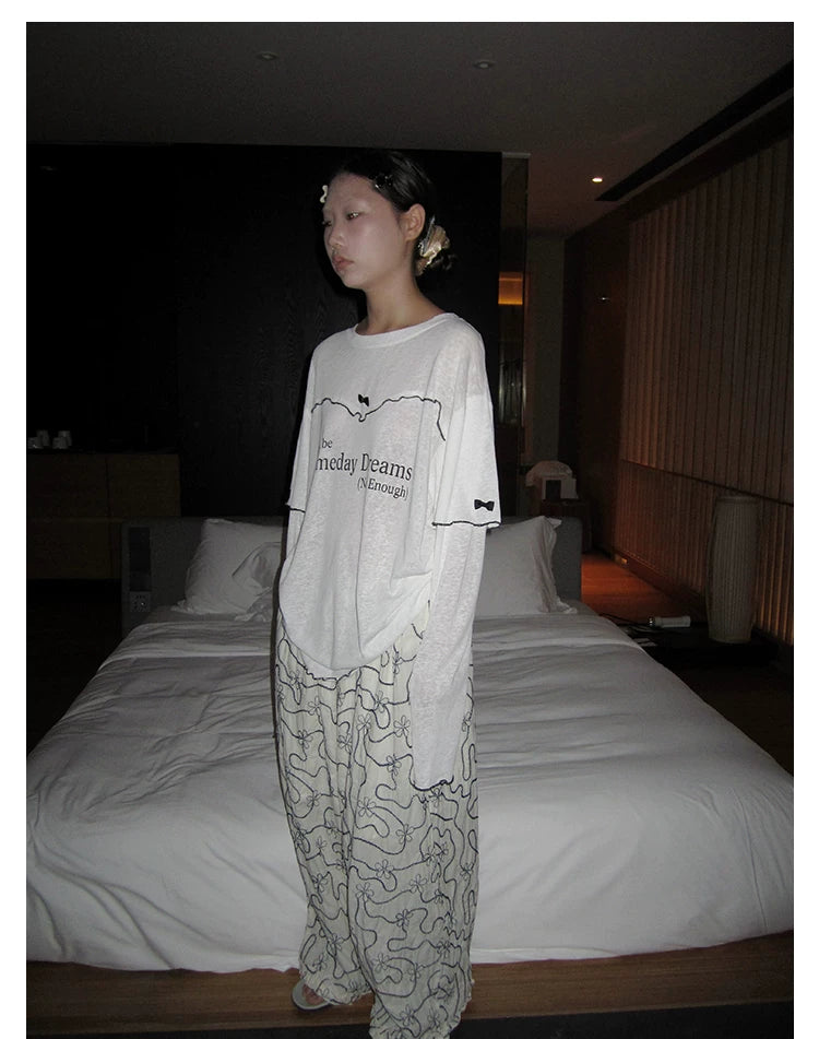 Bow Panel Faux-Layer Long-Sleeve Tee