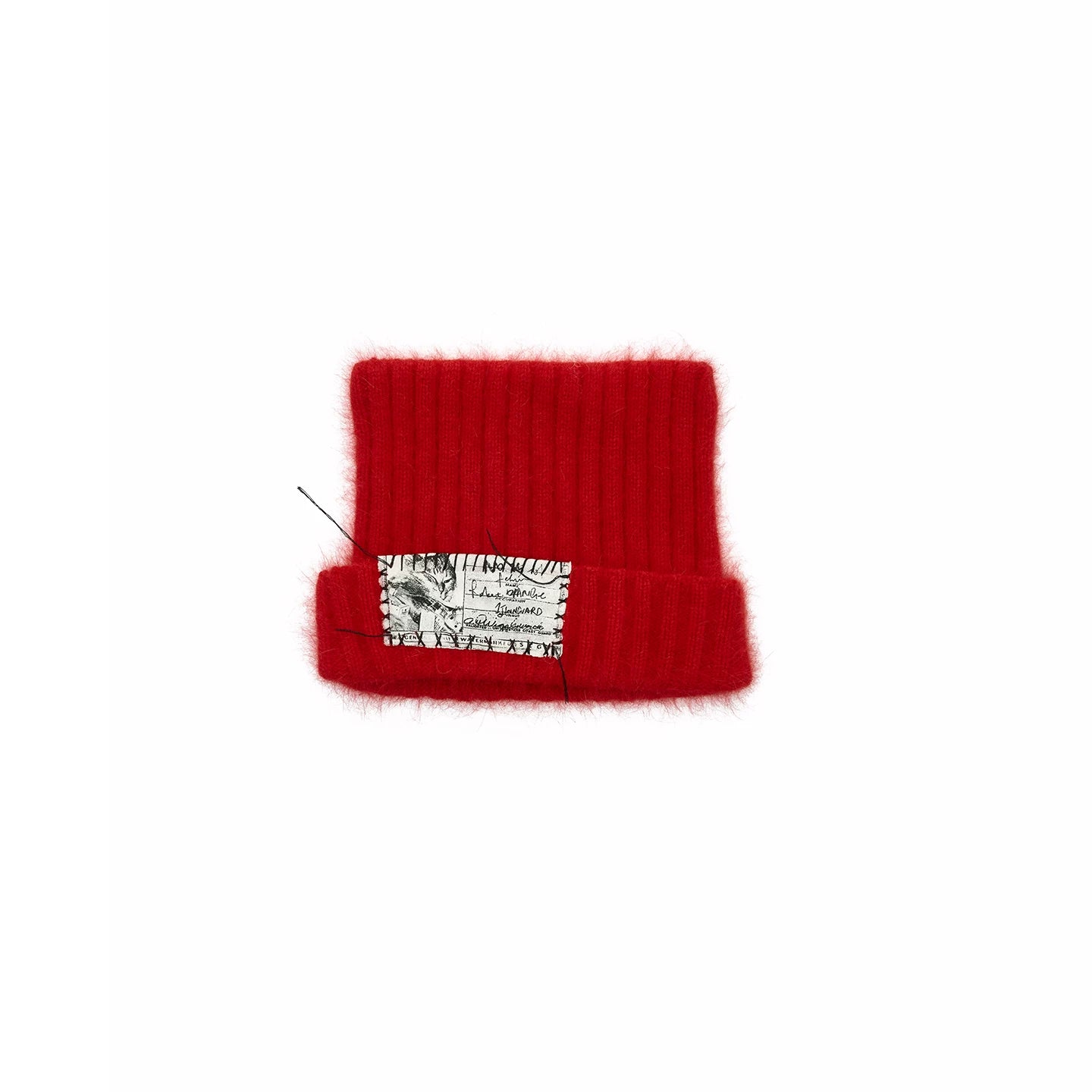 Cat Ear Faux Fur Knit Beanie with Hand-Sewn Label