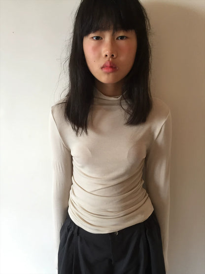 Mock Neck Fitted Long Sleeve Top