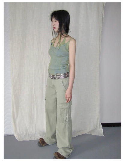 Cropped Knit Racerback Vest Top