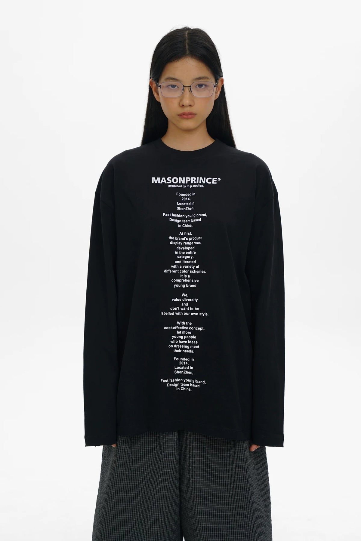 MASONPRINCE Slogan Graphic Cotton T-Shirt