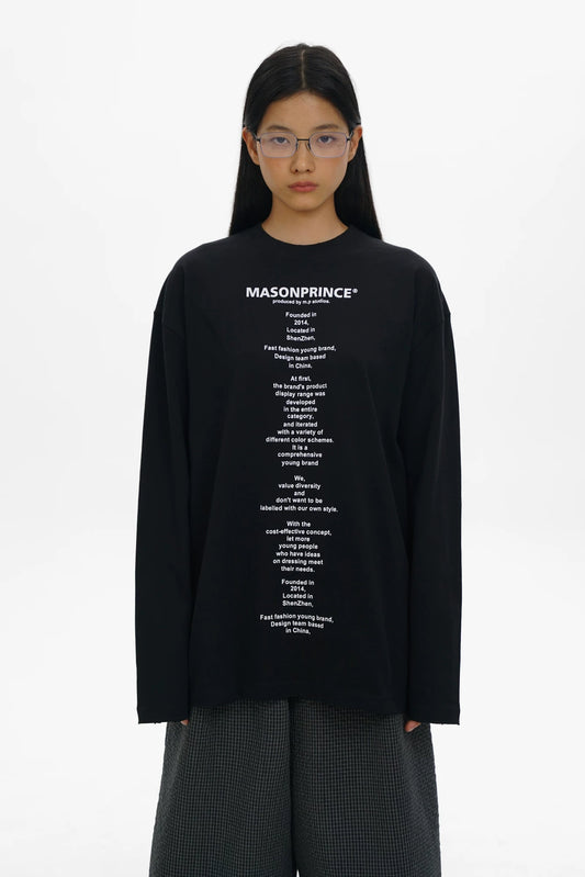 MASONPRINCE Slogan Graphic Cotton T-Shirt