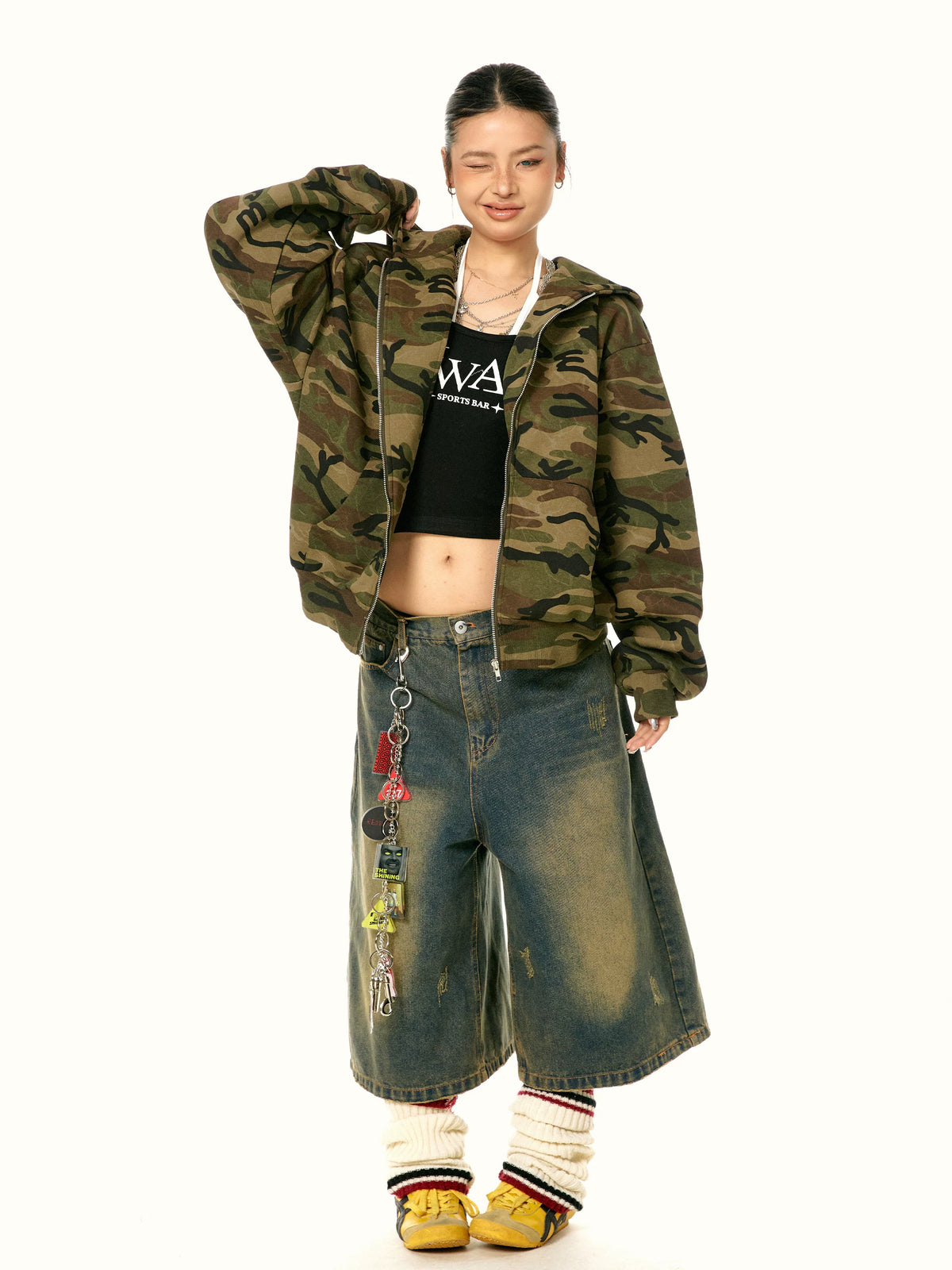 Camouflage Hooded Zip Jacket
