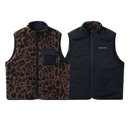 Reversible Camo and Leopard Sherpa Vest - view 15