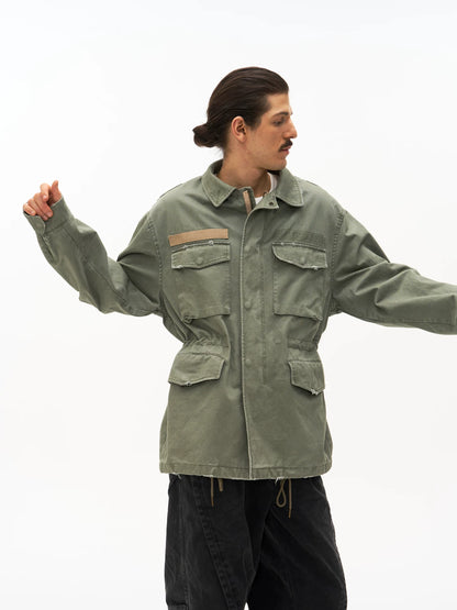 Washed Four Pocket Field Jacket in sage green