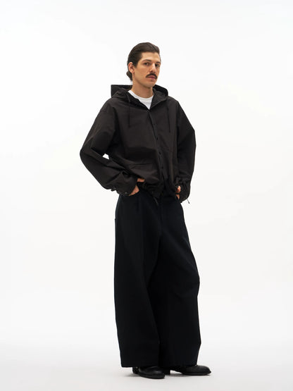 Hooded Drawstring Shirt Jacket product view
