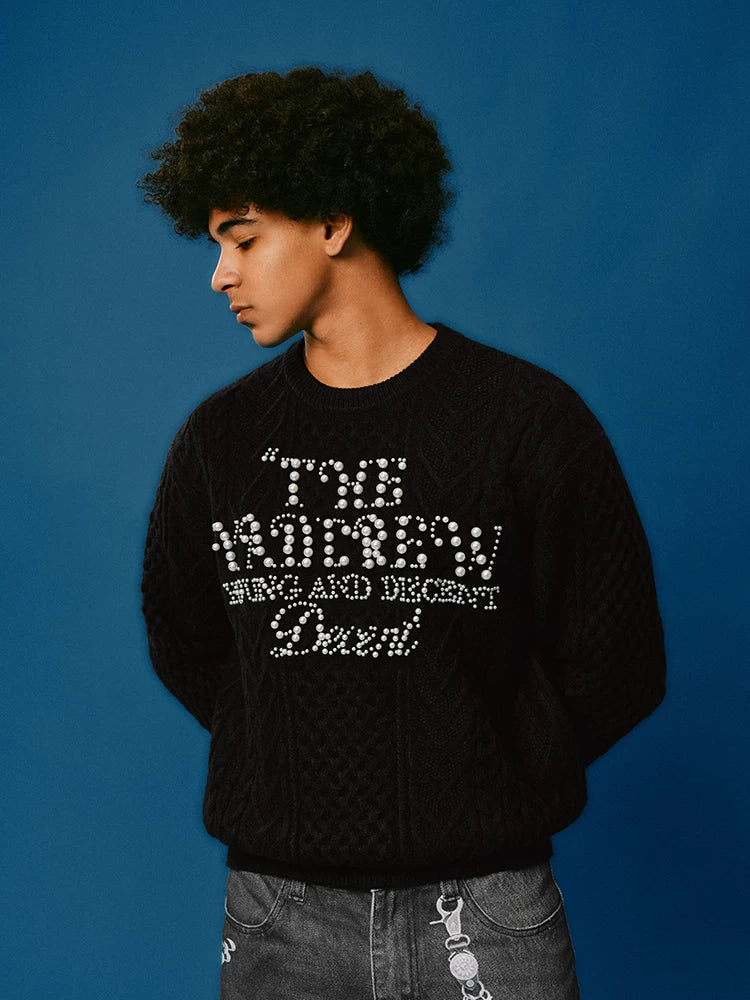 Pearl Letter Knit Sweater